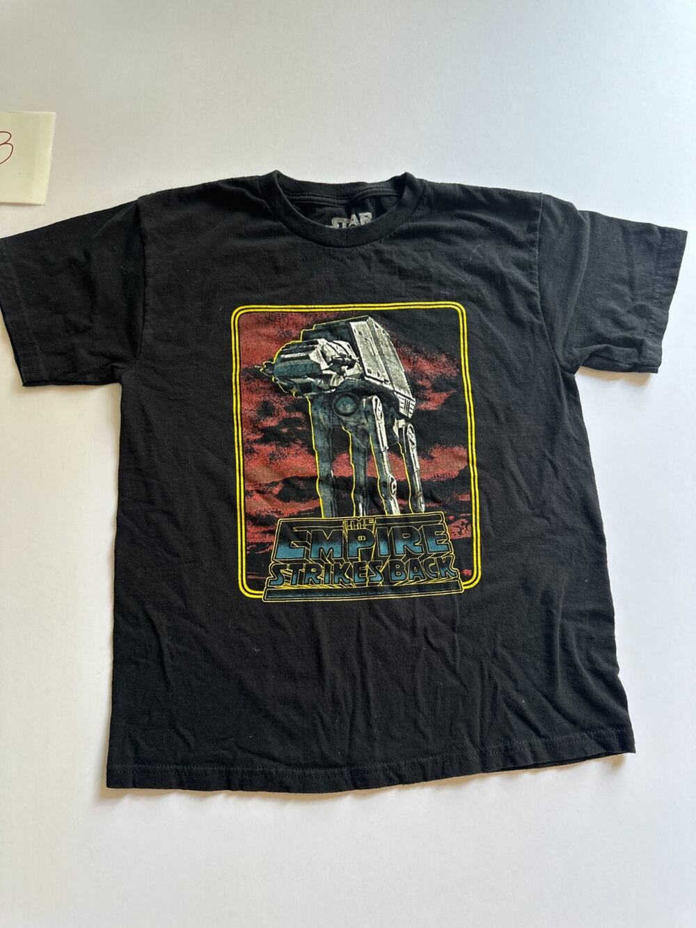 Star Wars Boys M Shirt Black Empire Strikes Back Print Short Sleeve Crew Kids